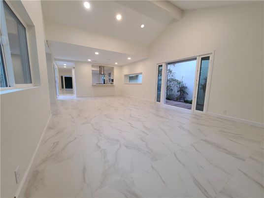 Empty room, Interior, Kitchen, Marble, Recessed Lighting