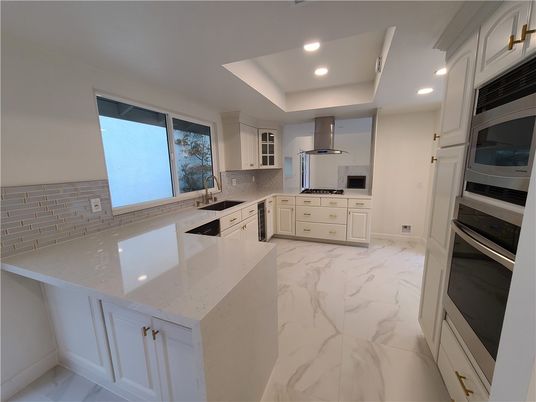 Interior, Kitchen, Marble, Recessed Lighting