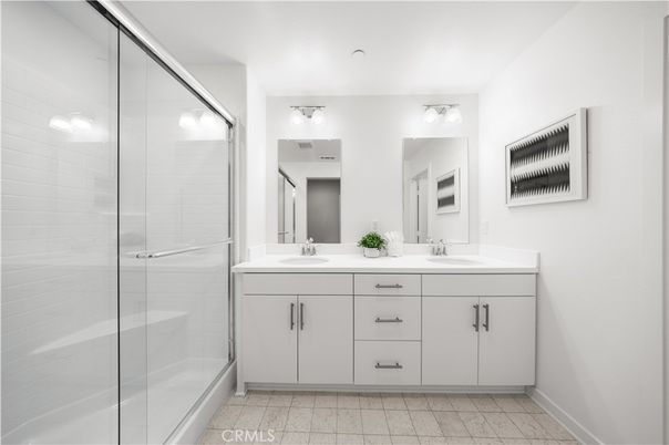 Bathroom, Dual Sink Vanities, Glass Shower, Interior