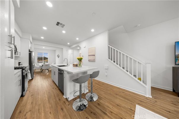 Interior, Kitchen, Recessed Lighting, Wood Texture Flooring