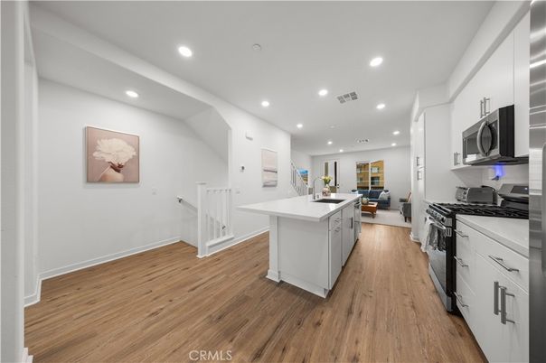 Interior, Kitchen, Recessed Lighting, Wood Texture Flooring