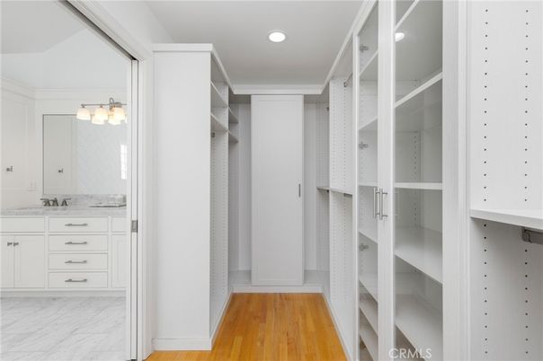 Interior, Marble, Recessed Lighting, Walk-in Closets, Wood Texture Flooring