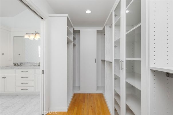 Interior, Marble, Recessed Lighting, Walk-in Closets, Wood Texture Flooring