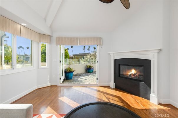 Fireplace, Interior, Recessed Lighting, Wood Texture Flooring