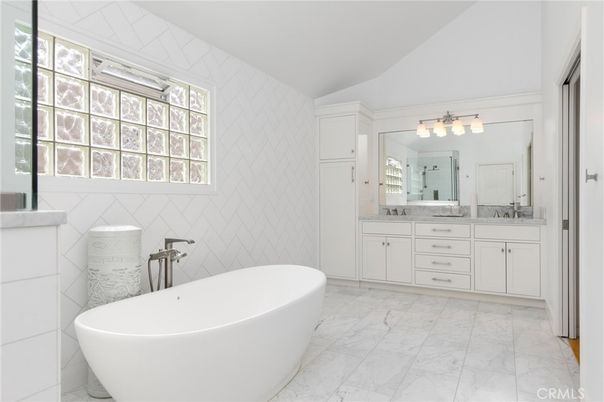 Bathroom, Dual Sink Vanities, Free Standing Baths, Interior, Marble