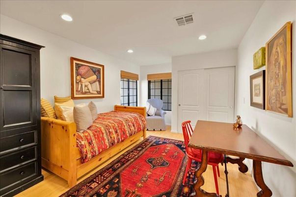 Bedroom, Home Office, Interior, Recessed Lighting, Wood Texture Flooring