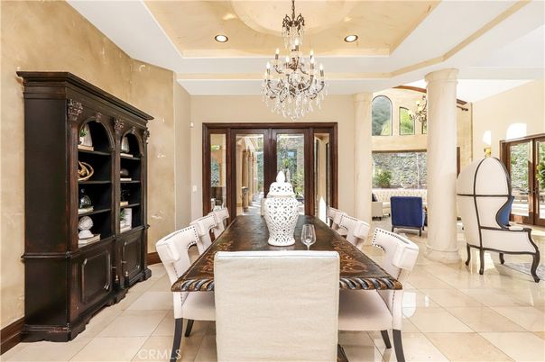 Chandelier, Dining room, Interior, Recessed Lighting