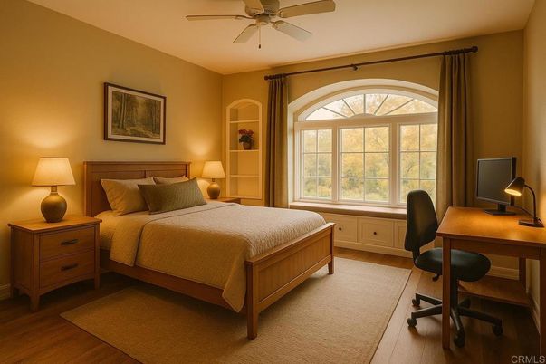 Bedroom, Home Office, Interior, Wood Texture Flooring