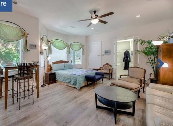 Bedroom, Dining room, Interior, Living room, Recessed Lighting, Wood Texture Flooring