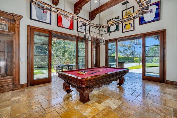 Billiard Table, Game Room, Interior, Pendant Lights, Recessed Lighting