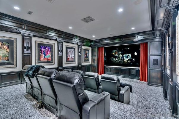 Home Theatre Room, Interior, Projection Screen, Recessed Lighting, Theatre Room