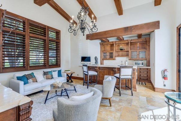 Chandelier, Interior, Living room, Wooden Beams