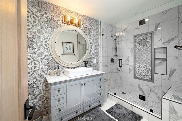 Bathroom, Glass Shower, Interior, Marble Walls
