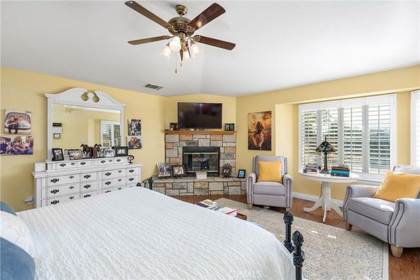 Bedroom, Fireplace, Interior