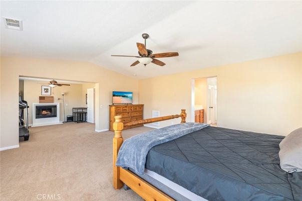 Bedroom, Fireplace, Interior