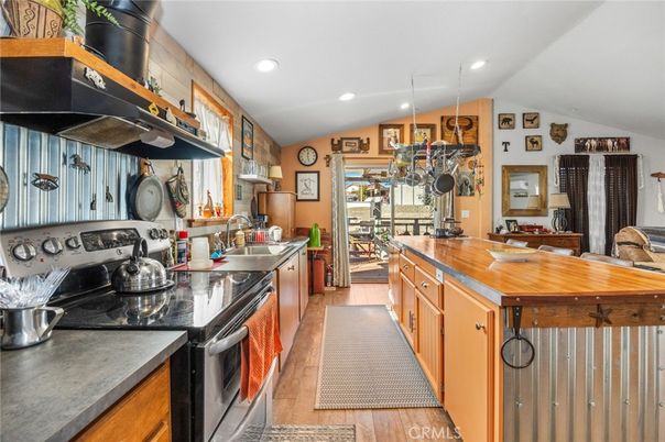 Interior, Kitchen, Recessed Lighting, Wood Texture Flooring
