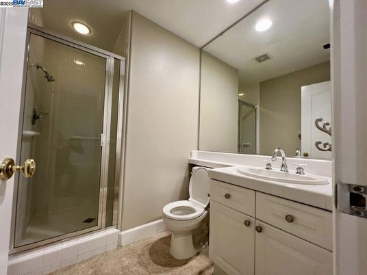 Bathroom, Glass Shower, Interior, Recessed Lighting, Tile Countertops