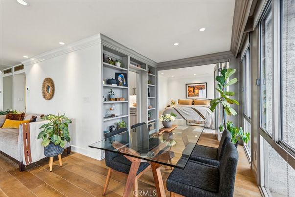 Bedroom, Home Office, Interior, Recessed Lighting, Wood Texture Flooring