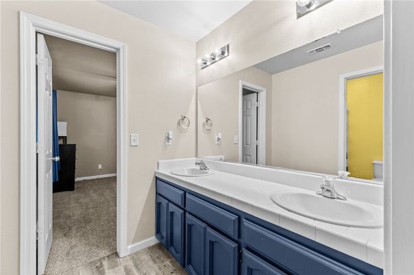 Bathroom, Dual Sink Vanities, Interior, Tile Countertops