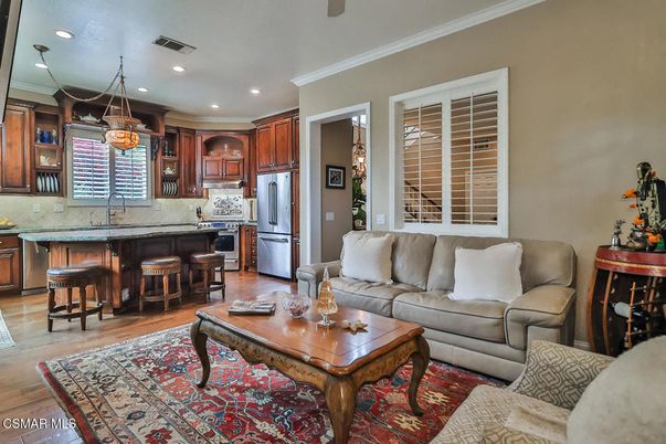 Interior, Kitchen, Living room, Pendant Lights, Recessed Lighting, Stainless Steel Appliances, Wood Texture Flooring
