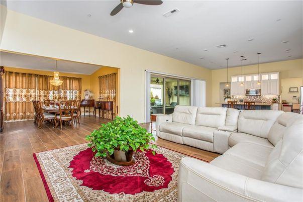 Dining room, Interior, Kitchen, Living room, Pendant Lights, Recessed Lighting, Wood Texture Flooring