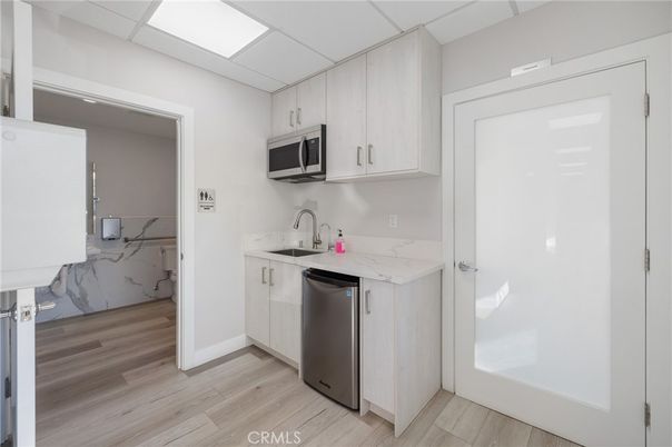 Interior, Kitchen, Marble Walls, Wood Texture Flooring