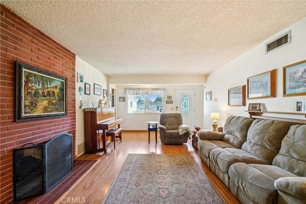 Fireplace, Interior, Living room, Piano, Stone Walls, Wood Texture Flooring