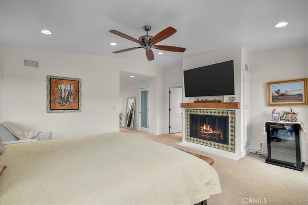 Bedroom, Fireplace, Interior, Recessed Lighting
