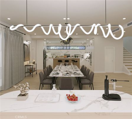 Dining room, Interior, Pendant Lights, Recessed Lighting