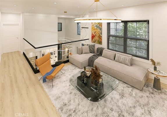 Interior, Living room, Pendant Lights, Recessed Lighting, Wood Texture Flooring