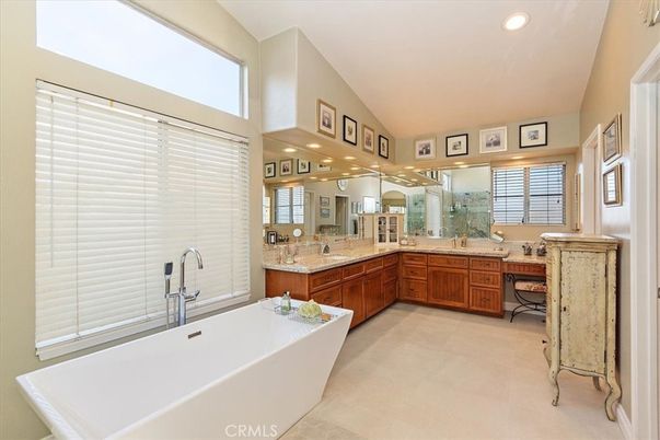 Bathroom, Dual Sink Vanities, Free Standing Baths, Glass Shower, Interior, Recessed Lighting