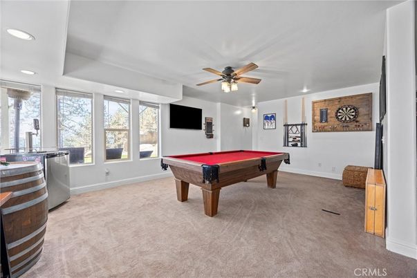 Billiard Table, Game Room, Interior, Recessed Lighting