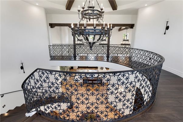 Chandelier, Interior, Recessed Lighting, Wooden Beams, Wood Texture Flooring