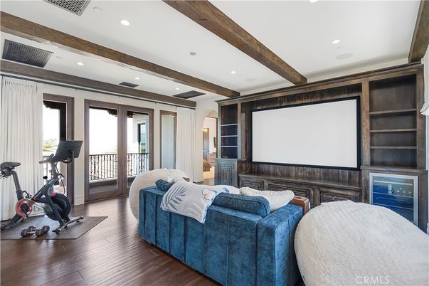Fitness Equipment, Interior, Recessed Lighting, Wooden Beams, Wood Texture Flooring