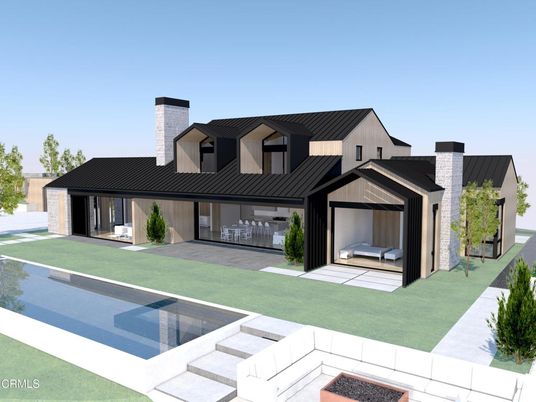 Backyard, Exterior, Facade, Pool, Modern