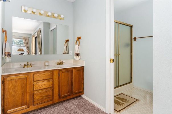Bathroom, Dual Sink Vanities, Glass Shower, Interior