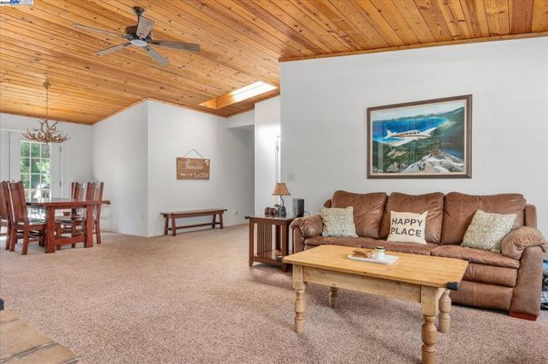 Dining room, Interior, Living room, Recessed Lighting, Wooden Ceilings