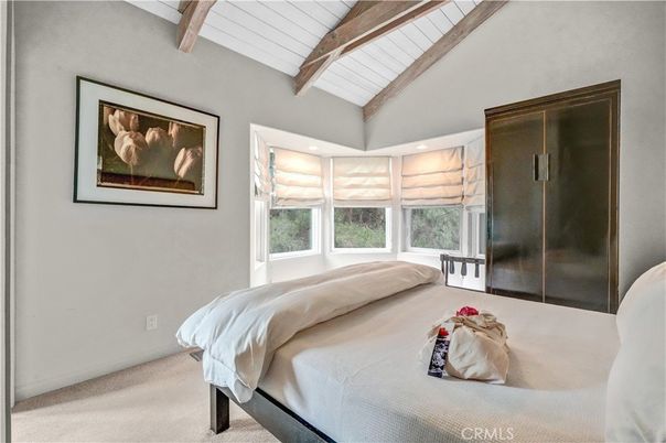 Bedroom, Interior, Recessed Lighting, Wooden Beams