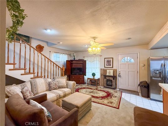 Fireplace, Interior, Kitchen, Living room, Recessed Lighting