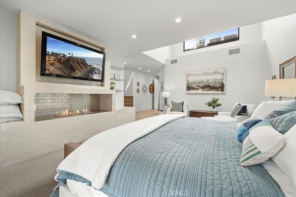 Bedroom, Fireplace, Interior, Recessed Lighting