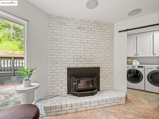 Fireplace, Interior, Stone Walls, Washer