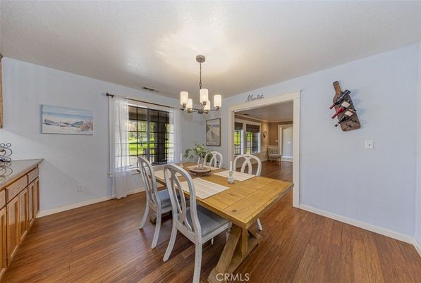 Chandelier, Dining room, Interior, Wood Texture Flooring