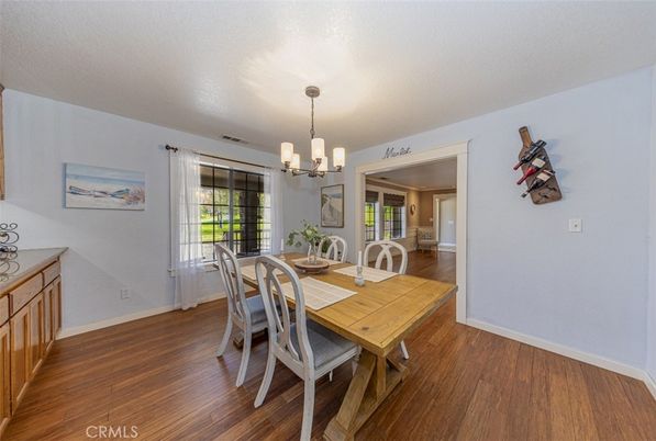 Chandelier, Dining room, Interior, Wood Texture Flooring