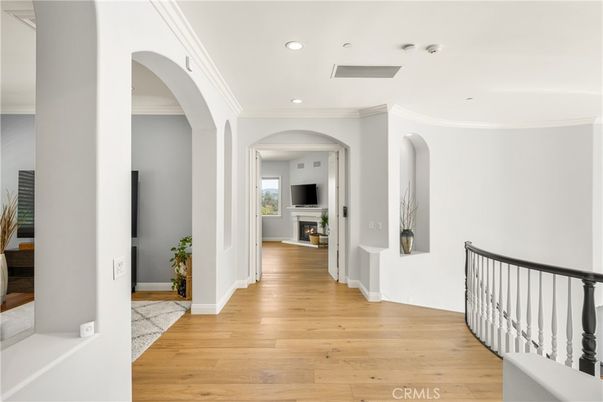 Fireplace, Interior, Recessed Lighting, Wood Texture Flooring