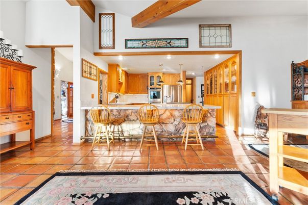 Interior, Kitchen, Recessed Lighting, Stainless Steel Appliances, Wooden Beams