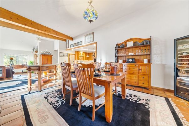 Dining room, Interior, Pendant Lights, Wooden Beams