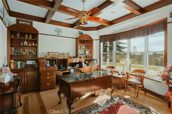Home Office, Interior, Wooden Beams, Wood Texture Flooring
