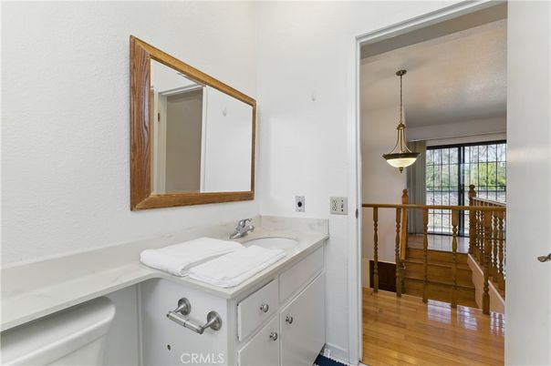 Bathroom, Interior, Pendant Lights, Wood Texture Flooring