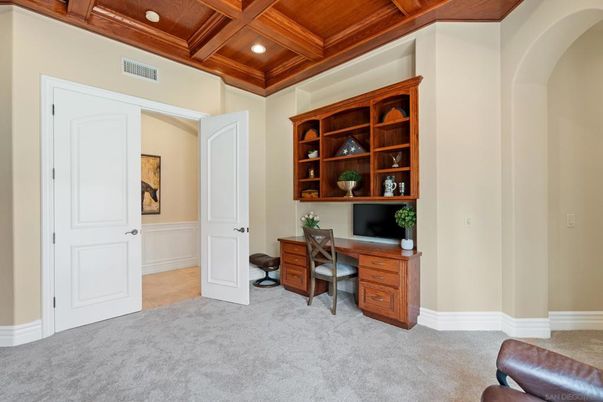 Home Office, Interior, Recessed Lighting, Wooden Beams, Wooden Ceilings