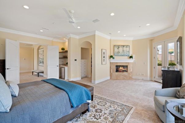 Bedroom, Fireplace, Interior, Recessed Lighting